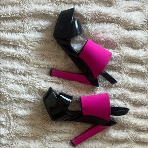 Pierre Hardy Black and Pink Stiletto Heels